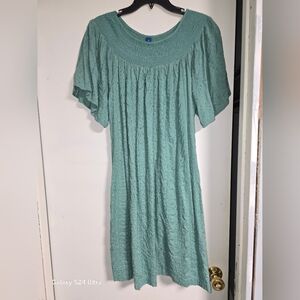 Old Navy * Flutter-Sleeve Smocked Embroidered Mini Shift Dress * Sz XL * NWT